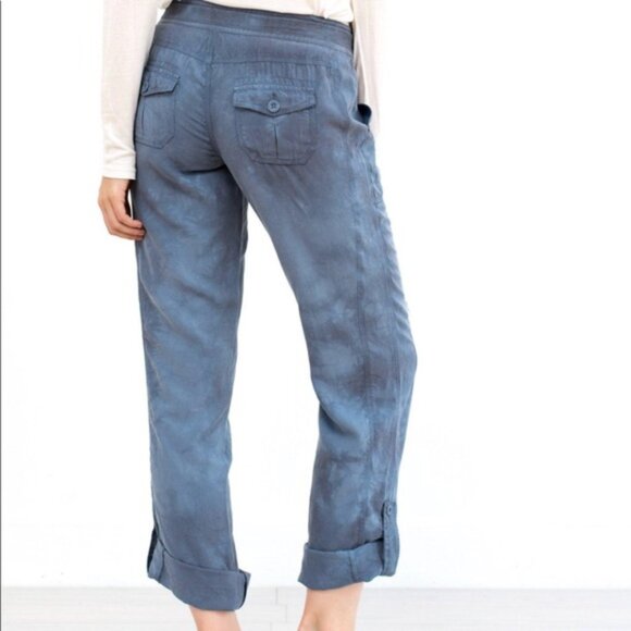 Anthropologie Marrakech Charlotte Tencel Linen Pants Tab Roll Sz 28 NWOT Seconds - Picture 3 of 12